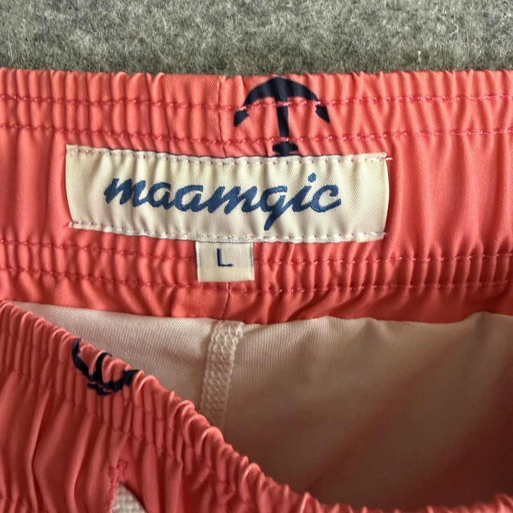 Maamgic Swim Trunks‎ Shorts Mens Large Coral Anchors Quick Dry Lined Nautical - Picture 3 of 5